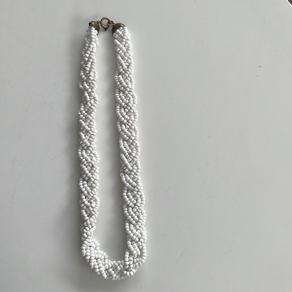 Vintage white beaded necklaces